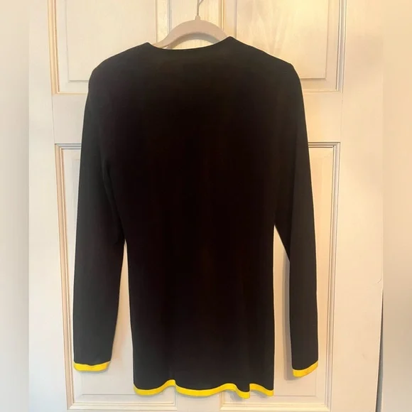 Exclusively Misook black yellow zip cardigan sweater women’s size xs x-small - Picture 3 of 4